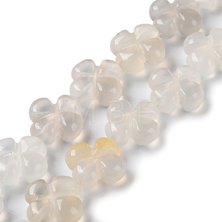 Natural White Agate Beads Strands G-M418-D03-01-1