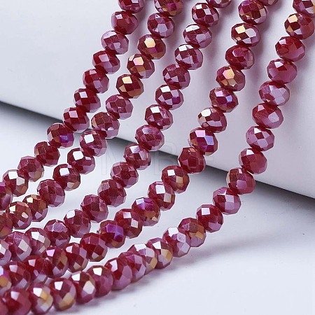 Electroplate Glass Beads Strands EGLA-A034-P2mm-B04-1