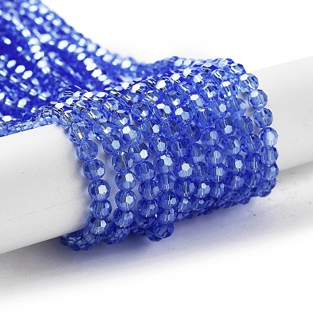 Electroplate Transparent Glass Beads Strands EGLA-A035-T4mm-A14-1