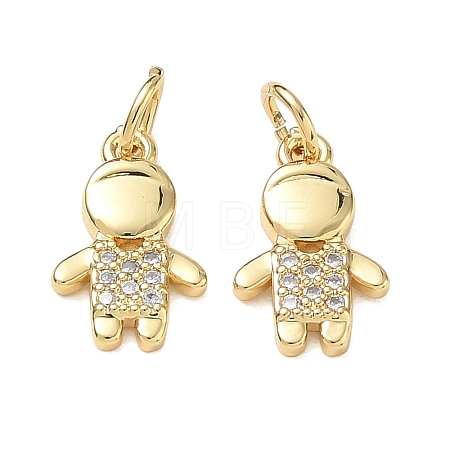 Brass Micro Pave Clear Cubic Zirconia Pendants CU-CBA9AFC-01G-09-1