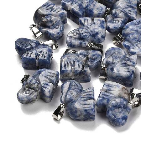 Natural Blue Spot Jasper Pendants G-B127-05P-11-1