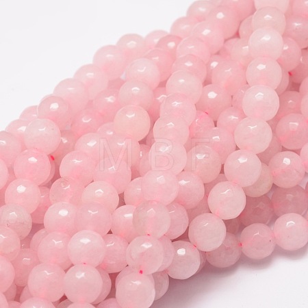 Dyed Natural White Jade Round Beads Strands X-G-E313-8mm-02-1