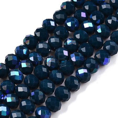 Electroplate Opaque Solid Color Glass Beads Strands EGLA-A044-P4mm-L16-1