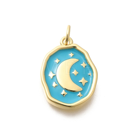 Rack Plating Brass Enamel Pendants KK-L225-029G-01-1
