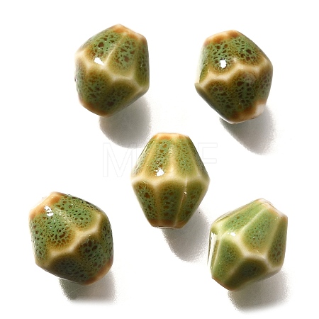 Vintage Style Glazed Ceramic Porcelain Beads PORC-H013-01-21-1