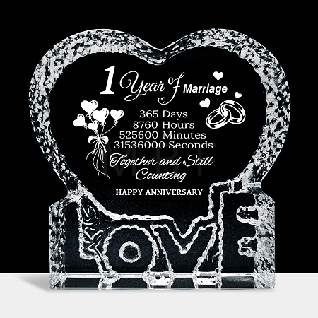 Heart with Word K9 Glass Figurines DJEW-WH0026-001-1