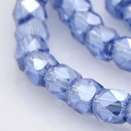 Pearl Luster Plated Glass Faceted Drum Beads Strands GLAA-A032-4mm-PL07-1