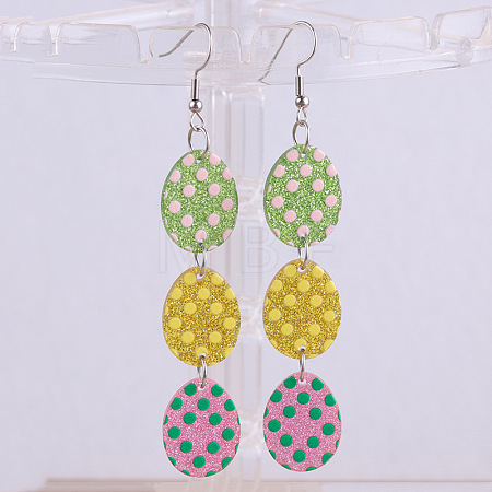 Easter Acrylic Glitter Powder Dangle Earrings FS-WG58748-19-1