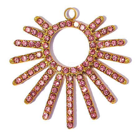 304 Stainless Steel with Rhinestone Pendants RB-OY001-43G-02-1