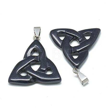 Synthetic Blue Goldstone Pendants G-T088-10-1