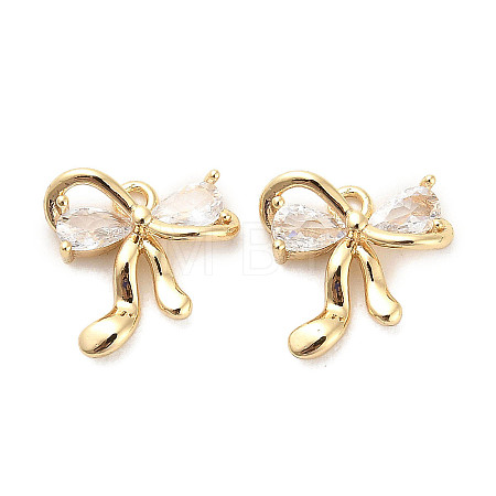 Brass Glass Charms KK-C054-17G-1