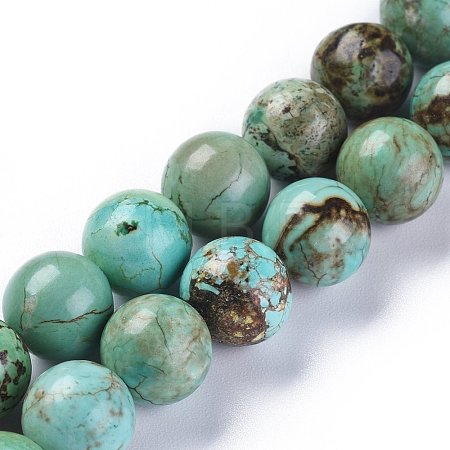 Natural Howlite Beads Strands X-TURQ-F017-02-10mm-1