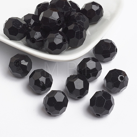 Opaque Acrylic Beads X-PAB14mmY-1-1