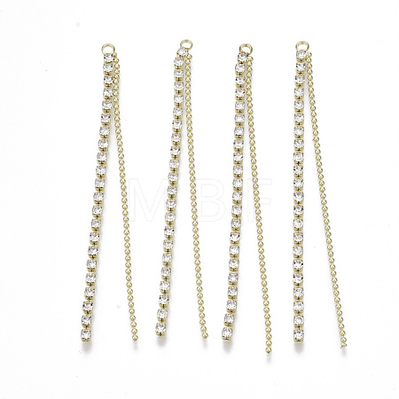 Brass Rhinestone Cup Chain Big Pendants KK-R129-06G-1