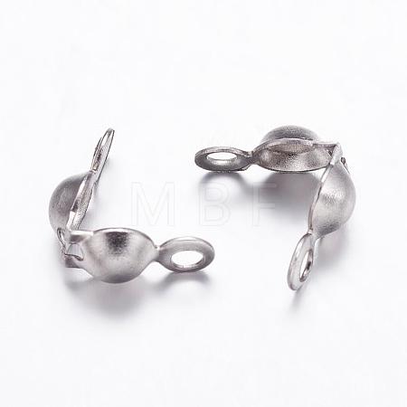 Tarnish Resistant 304 Stainless Steel Bead Tips STAS-K146-071-8x4mm-1