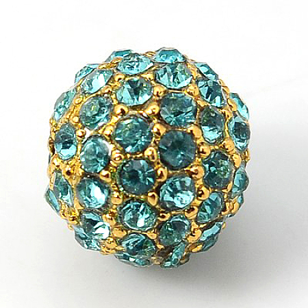 Alloy Rhinestone Beads RB-A034-10mm-A03G-1