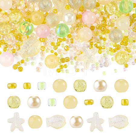 1Bag Mixed Styles Glass Beads GLAA-TADJ0001-10C-1