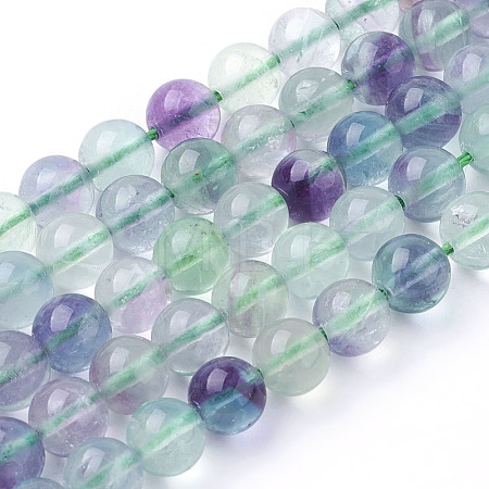 Natural Fluorite Beads Strands G-E112-6mm-19-1