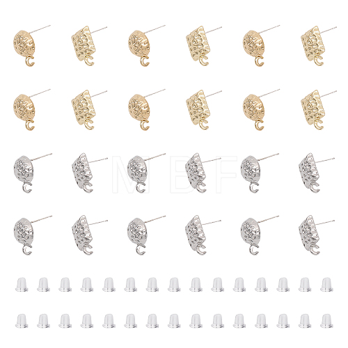 24Pcs 4 Styles Rack Plating Alloy Stud Earring Findings FIND-CA0007-25-1