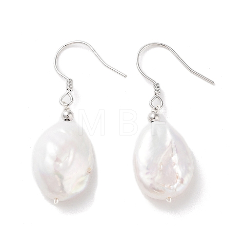 Natural Pearl Dangle Earrings for Women EJEW-C082-10B-P-1