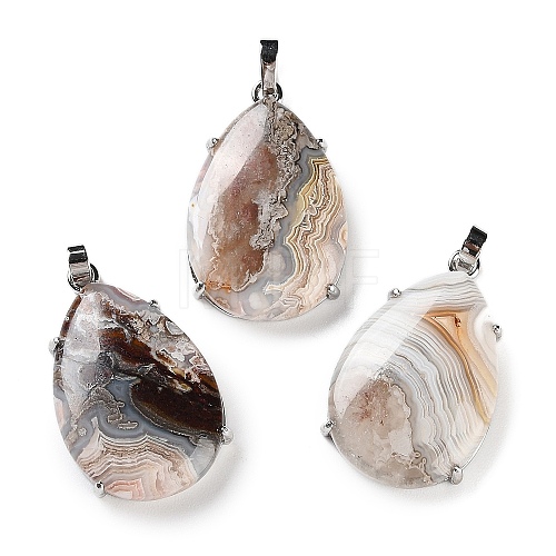 Natural Mexican Agate Pendants G-U002-01P-F-1