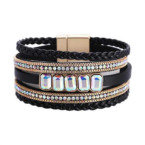 Boho Style PU Leather Multi-Strand Bracelets for Women Girl WGFD1A2-02-1