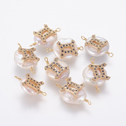 Natural Pearl Links connectors PEAR-F012-01G-B-1