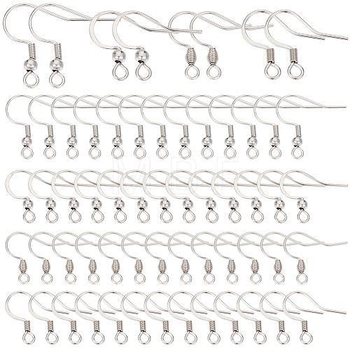 SUNNYCLUE 240Pcs 4 Styles 304 Stainless Steel French Earring Hooks STAS-SC0008-20B-1