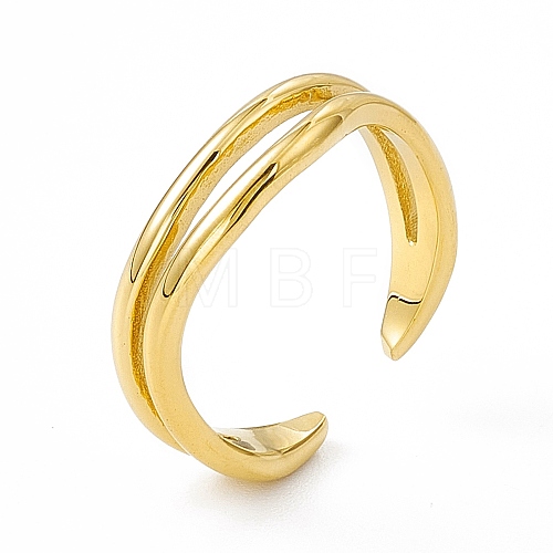 Ion Plating(IP) 304 Stainless Steel Cuff Ring for Women RJEW-C060-37G-1