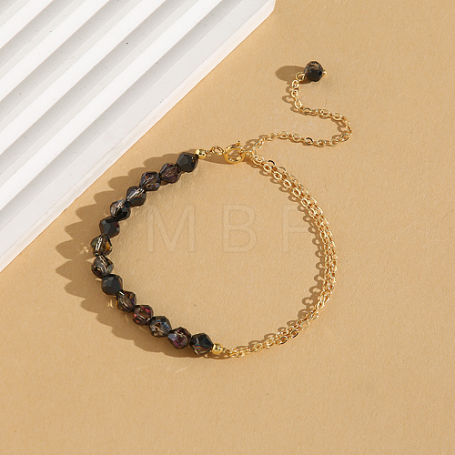 Elegant Glass Beads Link Bracelets UY2615-1-1