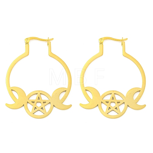 304 Stainless Steel Hoop Earrings for Women EJEW-F338-01G-1