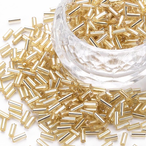 Plated Glass Bugle Beads SEED-S046-01A-22-1