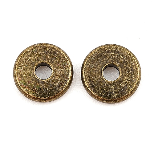 Flat Round Brass Spacer Beads KK-L106E-01AB-1