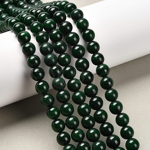 Natural Teal Jade Round Beads Strands G-P070-09-8mm-1