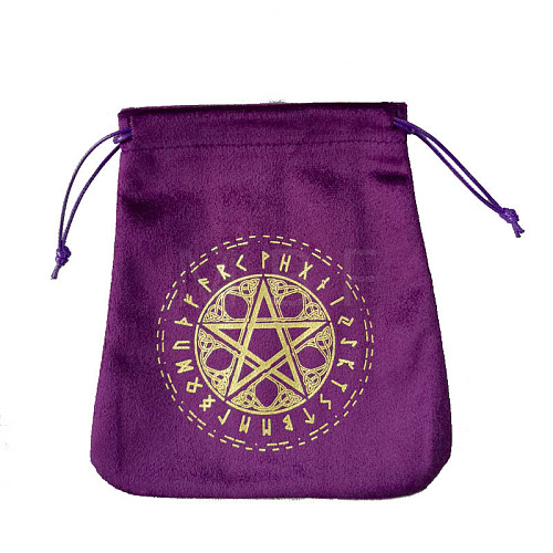 Velvet Tarot Cards Storage Drawstring Bags ZODI-PW0002-03C-02-1