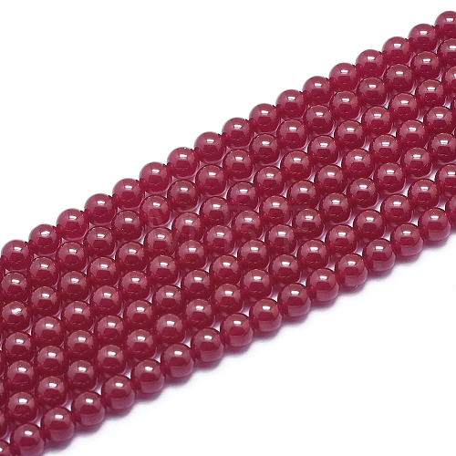 Lab Grown Red Corundum Beads Strands G-D0003-C21-1-1