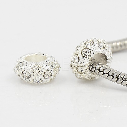 Alloy Rhinestone European Beads CPDL-H999-10-1