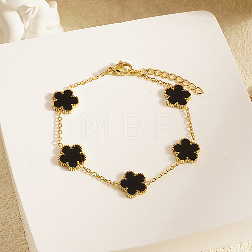 Acrylic Flower Link Chain Bracelet XT3040-1-1