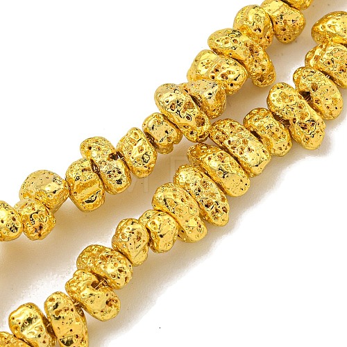 Electroplated Natural Lava Rock Beads Strands G-I360-U02-01-1