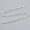 Brass Round Oval Paperclip Chain Necklace Making MAK-S072-05B-S-2
