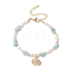 Brass Charm Bracelets BJEW-JB13792-2