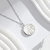 304 Stainless Steel Girl with Cat Coin Magnetic Photo Locket Pendant Necklaces for Women WGB0125-02-1