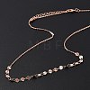 Brass Cable & Flat Sequin Chains Necklaces for Women NJEW-D302-40RG-3