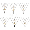 304 Stainless Steel 3 Layer Necklaces NJEW-L458-042M-3