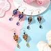 Natural Tiger Eye & Natural Lapis Lazuli & Natural Amethyst & Glass Beaded Dangle Earrings EJEW-MZ00686-1