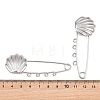 Shell Shape 304 Stainless Steel Safety Pins Brooch Findings SA-CBA098D-16F-P04-3