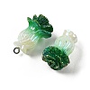AB Color Plated Opaque Resin Pendants RESI-G129-01-2