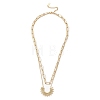201 Stainless Steel Cable & Paperclip Chains Double Layer Necklaces NJEW-D055-06G-3