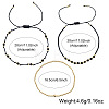 3Pcs 3 Styles Natural Golden Sheen Obsidian & Brass Round Beads Adjustable Bracelets & Brass Round Beads Stretch Braclets for Women TQ6408-2-3