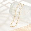304 Stainless Steel Twist Chain Tassel Necklaces for Women NJEW-U029-01G-3